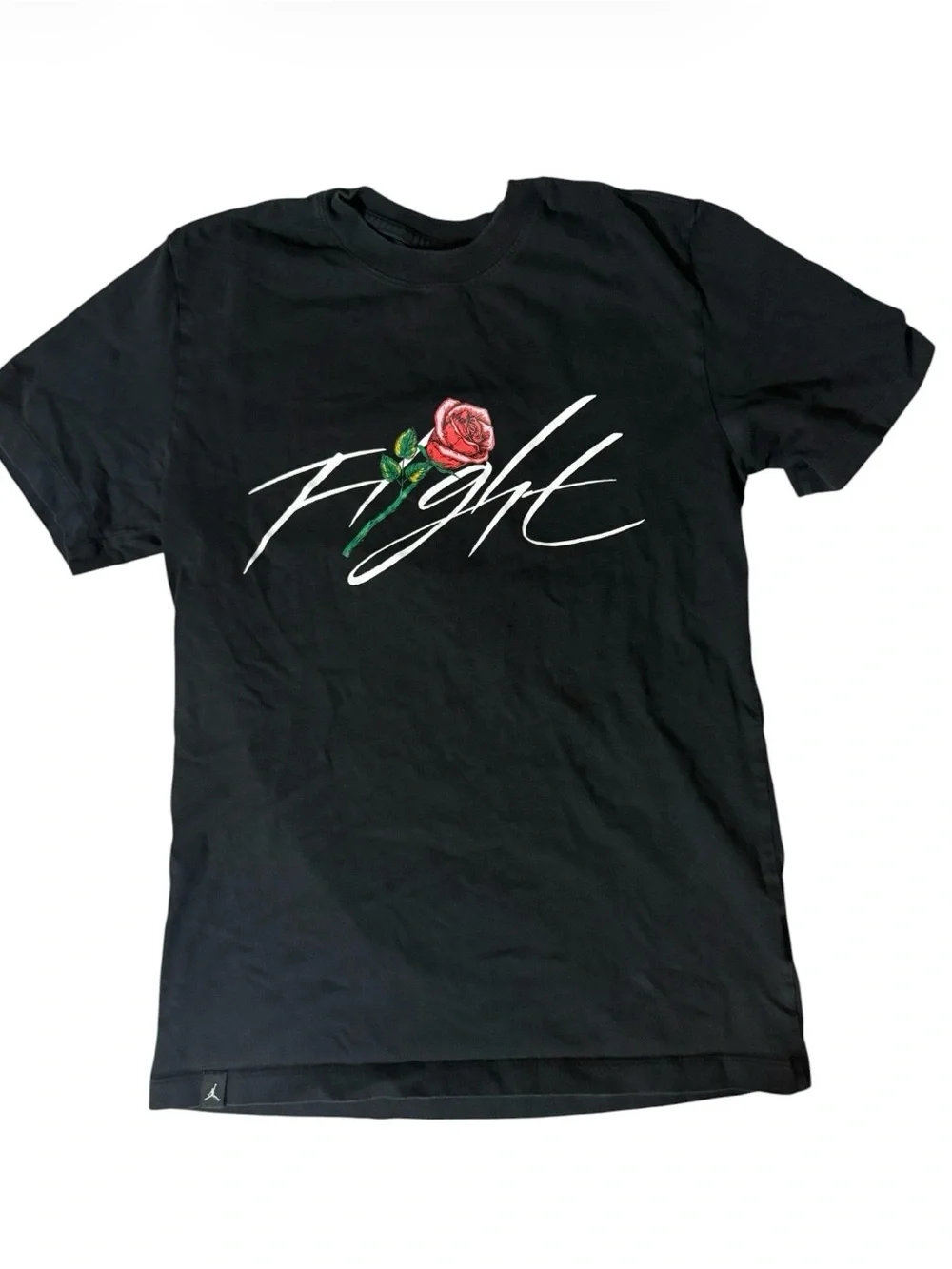 Nike Jordan shirt Men's Black 'Fight' Rose Graphic Sorry tee